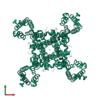 Ion transport domain-containing protein in PDB entry 5hvd, assembly 1, front view.