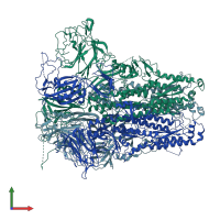 PDB entry 5i08 coloured by chain, front view.