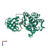 PDB entry 5i0b coloured by chain, top view.