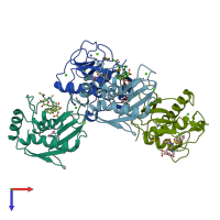 PDB entry 5i3m coloured by chain, top view.