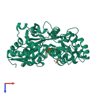 PDB entry 5i69 coloured by chain, top view.