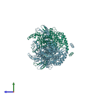 PDB entry 5i6g coloured by chain, side view.