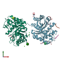 PDB entry 5i78 coloured by chain, front view.