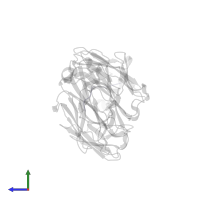 Transmembrane protein gp41 in PDB entry 5i8c, assembly 1, side view.