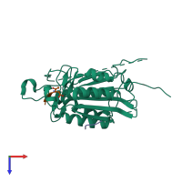 PDB entry 5iag coloured by chain, top view.
