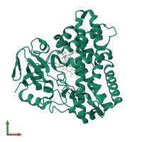 Mycocyclosin synthase in PDB entry 5ibf, assembly 1, front view.