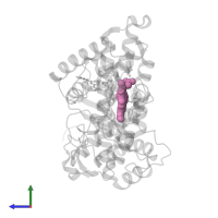 PROTOPORPHYRIN IX CONTAINING FE in PDB entry 5ibf, assembly 1, side view.