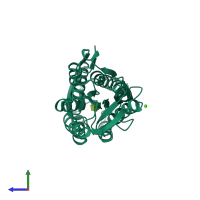 PDB entry 5ibq coloured by chain, side view.