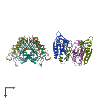 PDB entry 5ic4 coloured by chain, top view.