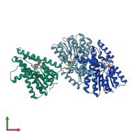 PDB entry 5ig2 coloured by chain, front view.
