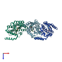 PDB entry 5ig2 coloured by chain, top view.