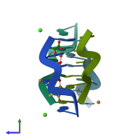 PDB entry 5ihd coloured by chain, side view.