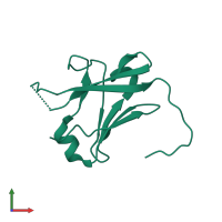 Processed zona pellucida sperm-binding protein 2 in PDB entry 5ii6, assembly 1, front view.