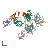 PDB entry 5ikc coloured by chain, front view.