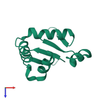 PDB entry 5ilu coloured by chain, top view.