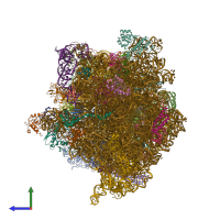 PDB entry 5imq coloured by chain, side view.