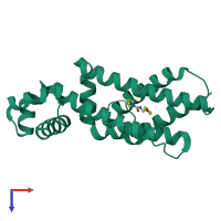 PDB entry 5ip6 coloured by chain, top view.