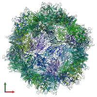 PDB entry 5ipi coloured by chain, front view.