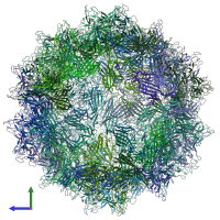 PDB entry 5ipi coloured by chain, side view.