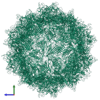 Capsid protein VP1 in PDB entry 5ipi, assembly 1, side view.