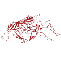 The deposited structure of PDB entry 5ipk contains 60 copies of Pfam domain PF00740 (Parvovirus coat protein VP2) in Capsid protein VP1. Showing 1 copy in chain AB [auth 1].