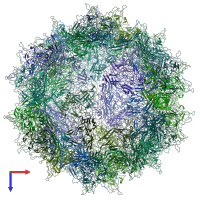 PDB entry 5ipk coloured by chain, top view.