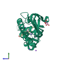 PDB entry 5iqx coloured by chain, side view.