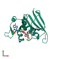 PDB entry 5ist coloured by chain, front view.