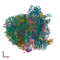 PDB entry 5it7 coloured by chain, front view.