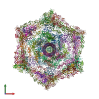 PDB entry 5iv5 coloured by chain, front view.