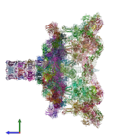 PDB entry 5iv5 coloured by chain, side view.