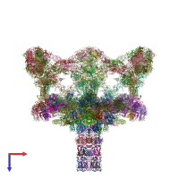 PDB entry 5iv5 coloured by chain, top view.