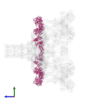 Baseplate protein gp9 in PDB entry 5iv5, assembly 1, side view.