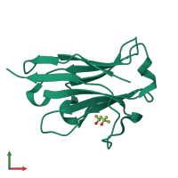 PDB entry 5ivo coloured by chain, front view.