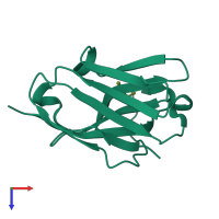 PDB entry 5ivo coloured by chain, top view.