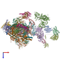PDB entry 5iy9 coloured by chain, top view.