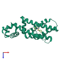 PDB entry 5j3l coloured by chain, top view.