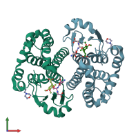 PDB entry 5j41 coloured by chain, front view.