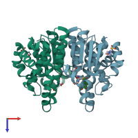 PDB entry 5j41 coloured by chain, top view.