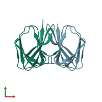 PDB entry 5j4f coloured by chain, front view.