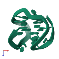 PDB entry 5j4p coloured by chain, ensemble of 10 models, top view.