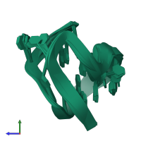 PDB entry 5j4w coloured by chain, ensemble of 10 models, side view.