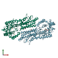 PDB entry 5j58 coloured by chain, front view.