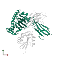 H-2 class I histocompatibility antigen, Q10 alpha chain in PDB entry 5j6g, assembly 1, front view.