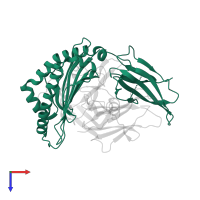 H-2 class I histocompatibility antigen, Q10 alpha chain in PDB entry 5j6g, assembly 1, top view.