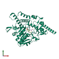 PDB entry 5j8q coloured by chain, front view.