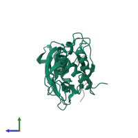 Hetero dimeric assembly 1 of PDB entry 5jek coloured by chemically distinct molecules, side view.