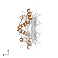 CREB-binding protein in PDB entry 5jem, assembly 1, side view.