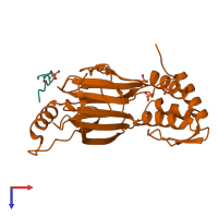 PDB entry 5jeo coloured by chain, top view.