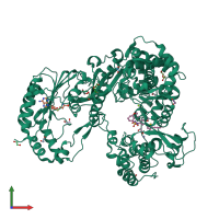 PDB entry 5jjs coloured by chain, front view.